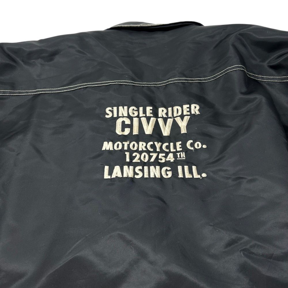 Roadmaster Civvy Motorcycle Co. Rare Black Biker Jacket Quilted‎ Lining Size 2 - Picture 4 of 16